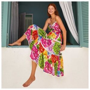 Farm Rio Chita Floral Print Midi Dress in Rainbow Chita Size Small